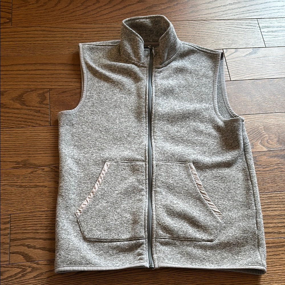 Light Heather Gray J Crew Full Zip Fleece Vest